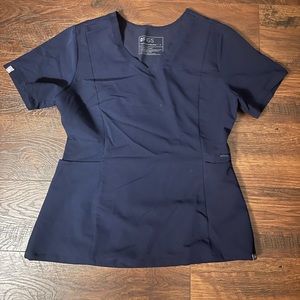 Navy figs scrub top size small